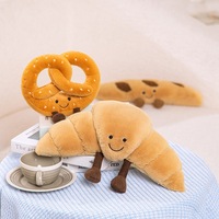 Jelly Breakfast Bread Croissant Toast French Stick Alkaline Knot Birthday Cake Pretzel Croissant Baguette Plush Toys