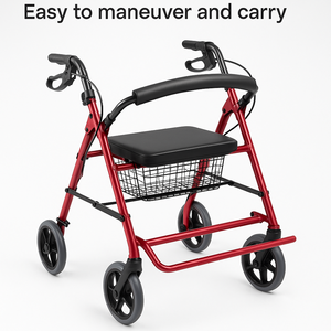 CA871 Deambulatore per Anziani, Ausilio per la Riabilitazione, Dispositivo Manuale Portatile a Forma di U con Freni, Rollator in Alluminio - Product Image 2