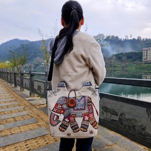 Patrón personalizado multifuncional estilo étnico bordado exquisito versátil bolso de lona de gran capacidad duradero chino - Product Image 3