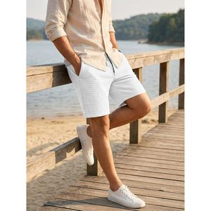 Pantalones Cortos Deportivos FOXA para Hombre, Estilo Waffle, 7 Pulgadas de Largo, Transpirables, para Gimnasio y Running, con Bolsillo - Product Image 3