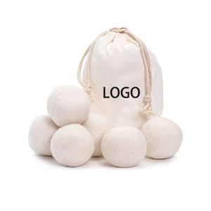 Boules de séchage réutilisables en laine naturelle blanche, adoucissant textile pour sèche-linge - Product Image 2