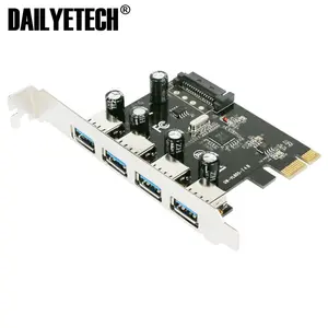 Pcie כדי USB 3.0 רכזת מתאם 4 יציאת USB3.0 הרחבת כרטיס עם באמצעות 805 שבב ממיר הארכת Sata כבל עבור מחשב