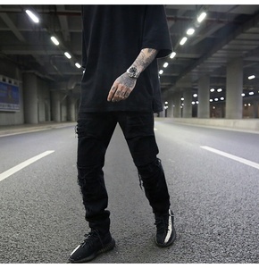 OEM nuovo stile strappato stile Pent Stock Dropshipping da <span class=keywords><strong>uomo</strong></span> strappato <span class=keywords><strong>Jeans</strong></span> <span class=keywords><strong>Skinny</strong></span> <span class=keywords><strong>neri</strong></span> - Product Image 2
