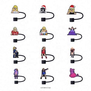 Estilo caliente Toppers de paja Baby Shower <span class=keywords><strong>Taylor</strong></span> Swifting Miley Cyrus LanaDelRey Selena Las mejores tazas de paja de silicona para niños pequeños - Product Image 2