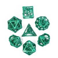 Ensemble de dés polyédriques en métal, 7 pièces, faits à la main, durables, pour D&D RPG