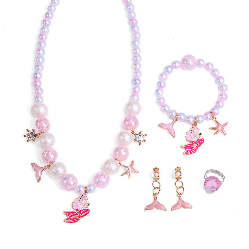 Wholesale Fashion Cute Kids Beaded Necklace Jewelry Set