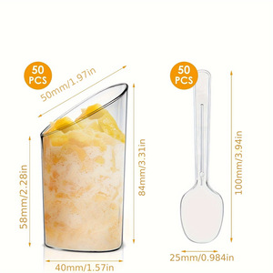 Gobelets en plastique de 70 ml pour desserts, contenants pour gâteaux, poudings, gelées, yaourts, mousses, glaces - Product Image 3