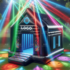 Tienda de club nocturno móvil con luz de <span class=keywords><strong>discoteca</strong></span> negra de grado comercial, tienda inflable para fiesta, club nocturno inflable para fiesta - Product Image 2