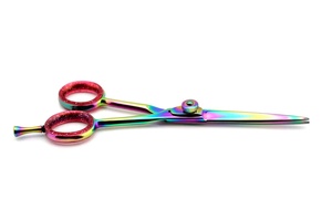 CE ISO Certificado 5,5 \ "Multicolor Arco Iris Sharp Peluquería Maquinilla de afeitar Tijeras Acero inoxidable Cuidado de la belleza Adelgazamiento Romo - Product Image 4