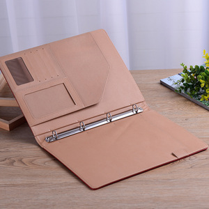 Pu Lederen A4 Bestand Map <span class=keywords><strong>Document</strong></span> Houder 3 Ring Binder Custom Reliëf Logo Pvc Lederen Hoes Met Notebook - Product Image 1