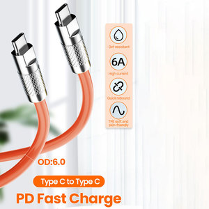 Venta al por mayor de fábrica para teléfono Samsung PD 3,1 120W 240W 6A 5A Cargador rápido <span class=keywords><strong>E</strong></span>-mark USB <span class=keywords><strong>C</strong></span> Tipo <span class=keywords><strong>C</strong></span> a USB <span class=keywords><strong>C</strong></span> Cable de datos de silicona USB - Product Image 3