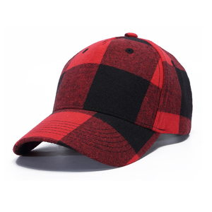 Casquette de Baseball à carreaux rouge pour hommes, unisexe, Snapback os, chapeau de papa en coton, Logo personnalisé - Product Image 4