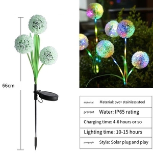 ไฟ LED แบบเสียบพื้น, ไฟพลังงานแสงอาทิตย์รูปดอกไม้สำหรับกลางแจ้ง, สวน, ตกแต่งดอกไม้, ทางเดินในสวน, สนามหญ้า, ไฟแบบตอกดิน - Product Image 6