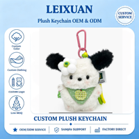 Porte-clés en peluche chiot blanc moelleux et mignon, avec pompon, fleur, bandana pomme et cordon coloré, breloque de sac, décoration pour sac à dos, sac à main et clés, cadeau