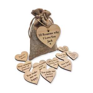 Petites pièces en bois en forme <span class=keywords><strong>de</strong></span> coeur pour la Saint-Valentin Nouveau I Love You Ten Reasons Coffret cadeau en bois Prix d'usine Avantage pour enfants - Product Image 6
