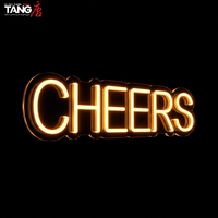 Enseigne lumineuse néon CHEERS à LED avec transformateur, éclairage ambre, pour fête d'anniversaire, bureau, mariage, bar à domicile, décoration murale pour salle de jeux ou 'man cave'
