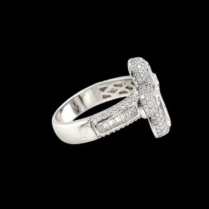 Anillo de Plata de Ley 925 con Moissanita de Diseño Solitario, Lujoso y Atemporal, con Artesanía de Alta Calidad, para Regalo de Aniversario Unisex - Product Image 2