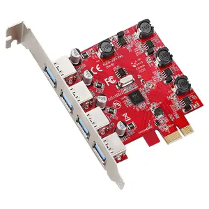 PCI-ई USB3.0 विस्तार कार्ड स्वतंत्र बिजली की आपूर्ति करने के लिए 4 पोर्ट यूएसबी विस्तार करने के लिए PCIE कार्ड उच्च गति डेस्कटॉप कंप्यूटर