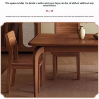 Table à manger rectangulaire simple en bois massif, table et chaises de style japonais, adaptée aux salles à manger et aux villas