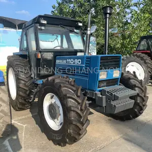 Traktor pertanian bekas Holland 110-90 Fiat 6 silinder kompak Orchard traktor pertanian peralatan pertanian empat roda traktor