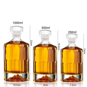 Venta al por mayor 250ml 500ml 1000ml Vacío Vodka Whisky <span class=keywords><strong>Gin</strong></span> Tequila Brandy Ron Botellas de vidrio - Product Image 3