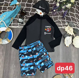 Maillot de bain trois pièces pour enfants, motif animal, en nylon-spandex, séchage rapide, imperméable, vente en gros - Product Image 4