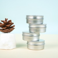 Contenants cosmétiques ronds, pots à couvercle vissé, boîtes en étain, mini-boîtes en aluminium, pots à bougies en aluminium argenté