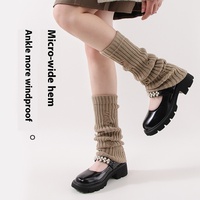 Couvre-jambes chaud JK Style japonais couleur unie laine tricoté Simple tout-match empilable chaud dames jambières couverture