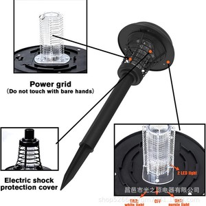 Lámpara solar LED para jardín, mata mosquitos, 33 cm, iluminación exterior para césped, lámpara de paisaje con estaca para patio y camino - Product Image 4