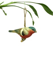Décoration d'oiseaux en bois sculptés à la main, modèle d'oiseau de la tite noire en bois, ornements d'oiseaux en bois faits à la main