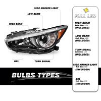 FITS INFINITI Q50 2018-2019 PHARES PHARES LAMPES SANS PAIRE ADAPTATIVE full LED HID avec AFS