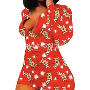 Pijama de una sola pieza con estampado personalizado para <span class=keywords><strong>mujer</strong></span>, ropa de dormir, mono de <span class=keywords><strong>Navidad</strong></span> para adultos - Product Image 4