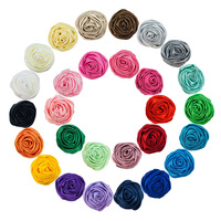 5cm 31 couleurs vente d'usine Satin Rose fleurs artificielles pour la décoration de voiture de mariage bricolage tissu matériel fleurs CH029
