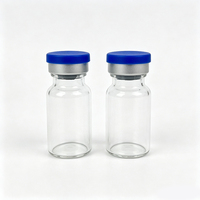 Flacon injectable transparent de 10 ml, flacon en verre pour médicaments de 10 cc, flacon en verre pour sérum avec bouchon en caoutchouc