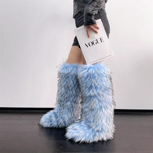 Nuevas Botas de Nieve Altas hasta la Rodilla para Invierno, Cálidas, con Piel Sintética de Zorro y Mapache, Estilo Y2K, Botas con Plataforma para Aumentar la Estatura - Product Image 5