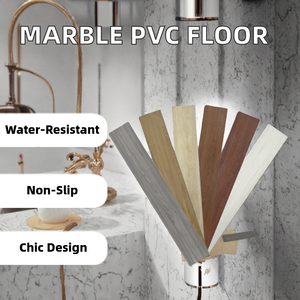 Pegatina Autoadhesiva Impermeable Antideslizante para Piso de Vinilo PVC de 2 mm de Grosor, Diseño Gráfico Moderno con Efecto Mármol, para Uso en Interiores, Hoteles - Product Image 1