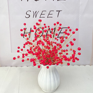 Christmas Decoration Supplies <b>Red</b> Round Beads For Diy Crafting By Weight Classic Style Abs <b>Material</b> Yiwu Origin - Product Image 1
