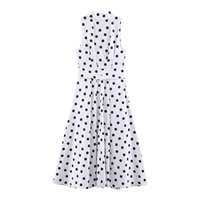 TAOP&ZA Nouvelle Robe d'été élégante décontractée pour femme, col en V, sans manches, à pois, avec ceinture 7624423