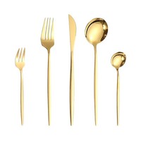 Cuillères de service de mariage en acier inoxydable poli miroir, revêtement titane, résistantes au ternissement, poignée ergonomique, design moderne, lot de 24 pièces