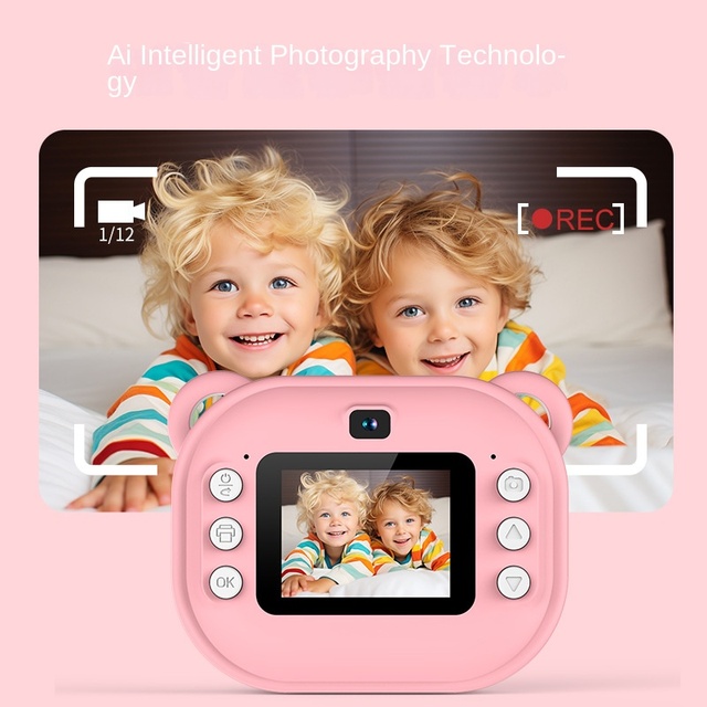 Portable Mini HD Digital Instant Camera Cute Cartoon Style Kids Print Students Photography Cross Border Explosions CMOS MicroSD