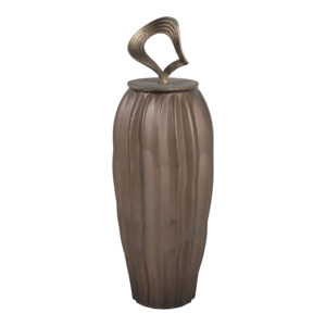 Vaso moderno in vetro con coperchio in metallo, vaso decorativo per fiori, per soggiorno, camera da letto, ufficio, decorazioni per la casa - Product Image 1