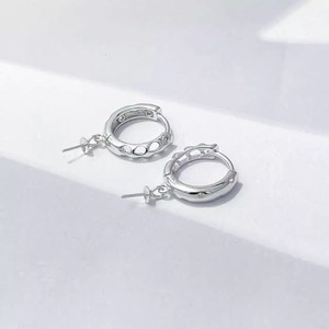 22638 S925 Accesorios de Plata para Perlas DIY, Hebilla de Oreja Simple y Moderna con Cuentas de 9-13mm, Soporte de Oreja Vacío para Pendientes Colgantes - Product Image 3