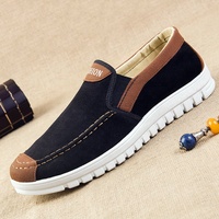BAEWOON B53 Chaussures en tissu tendance style ancien Pékin pour hommes, en toile de tendon de boeuf durable, décontractées, antidérapantes, plates, pour la marche et les loisirs