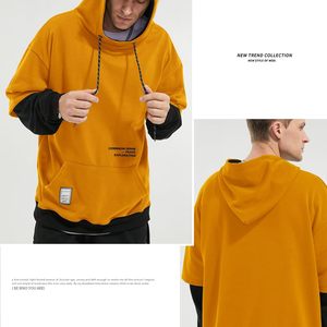 FOXA <b>Mens</b> Colorblock Hoodie Unisex Pullover Casual <b>Sweatshirt</b> With Pocket Design Breathable French Terry Material - Product Image 4
