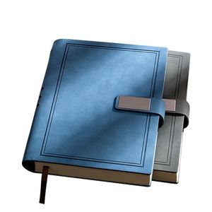 Libreta de Negocios Personalizada con Logotipo, A5, de Cuero PU, con Cierre Magnético, Placa Metálica, Diario de Reuniones, con Marcapáginas de Cinta, Regalo Corporativo - Product Image 2