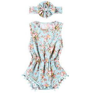 Conjunto de Ropa para Bebé con Estampado Floral y Pompón, con Diadema, en Oferta - Product Image 4