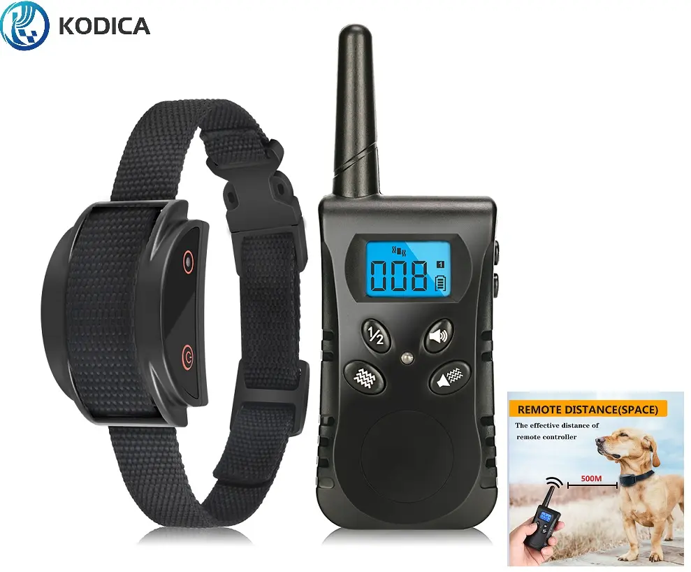 Coleira eletrônica vibratória recarregável, à prova d' água, para adestramento de cachorro, com controle remoto
