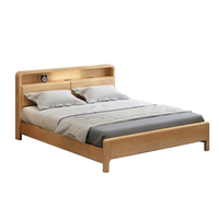Lit en bois massif de haute qualité, prix de gros usine, ensemble de meubles de chambre à coucher pour école et appartement, lit double king size en bois massif