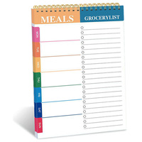 Bloc de Notas Personalizado para Planificador de Comidas con Lista de Compras, Diario de Alimentos de Papel Grueso, Diario de Dieta en Espiral, Papelería de Cocina Personalizada
