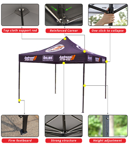 FEAMONT-Tienda Pop-Up de 3x3m con impresión de logotipo personalizado, con marco de acero y cubierta Oxford para ferias al aire libre - Product Image 3